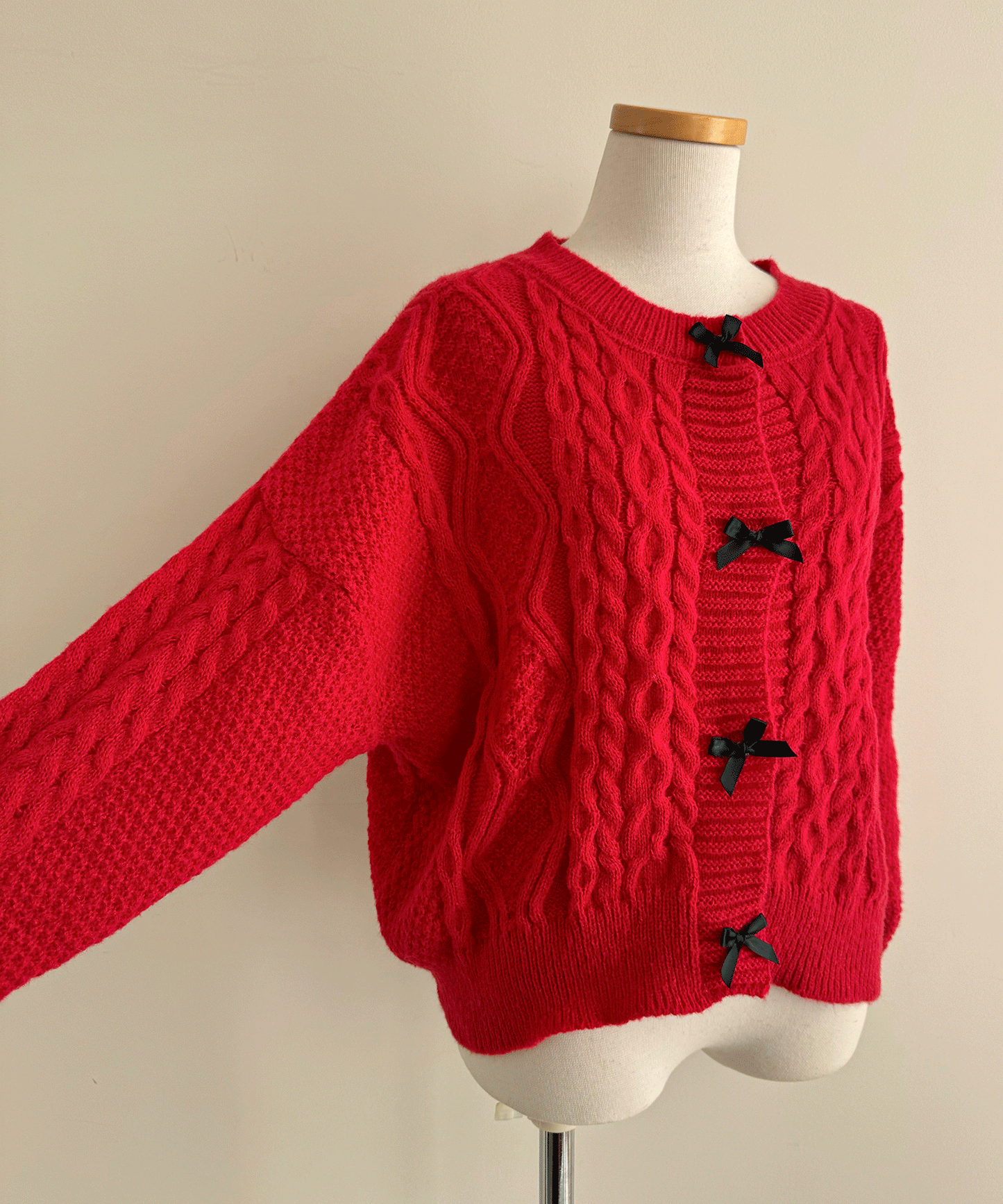 リボンニットカーディガン