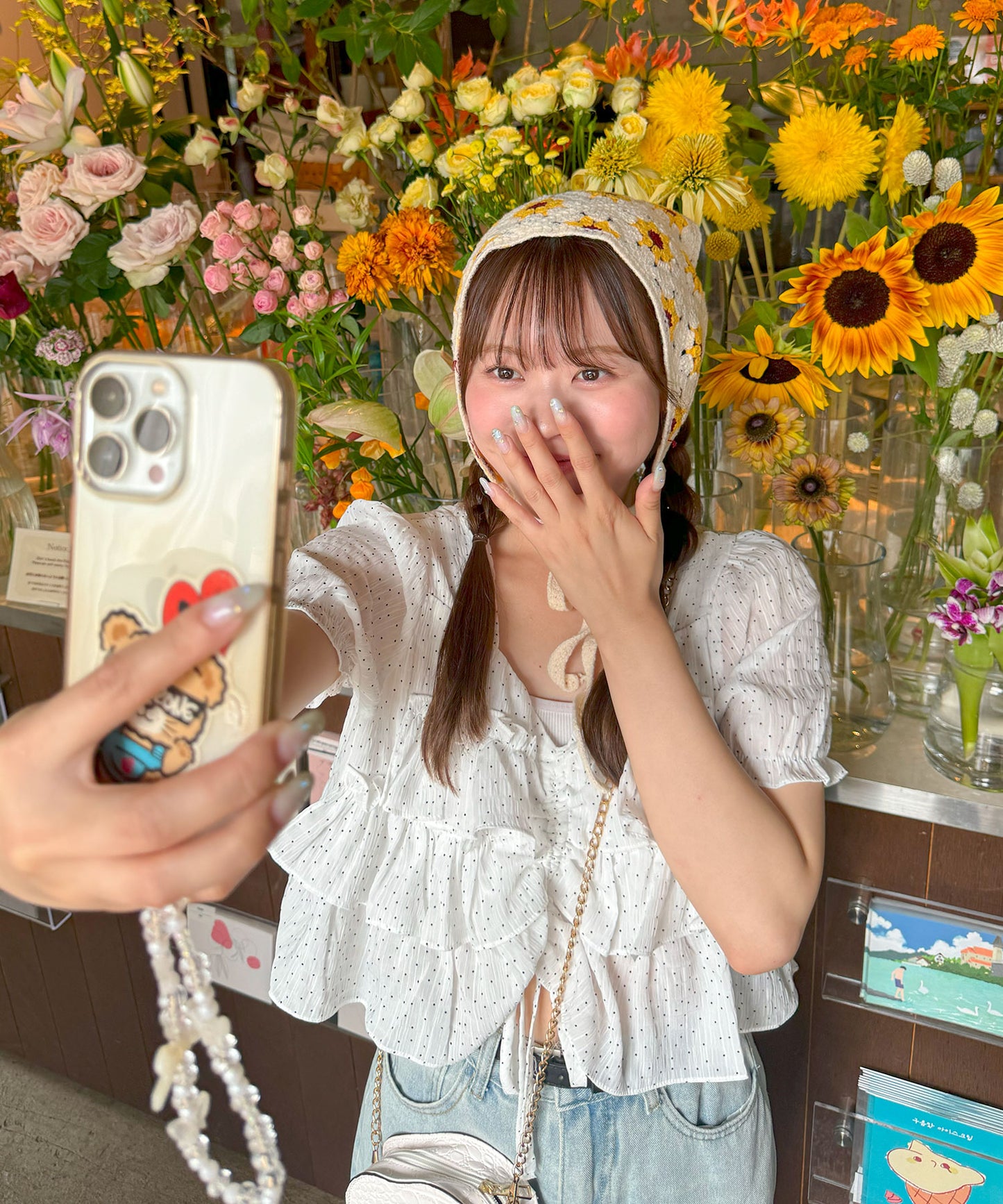 【Official限定価格】ドローストリングドットブラウス