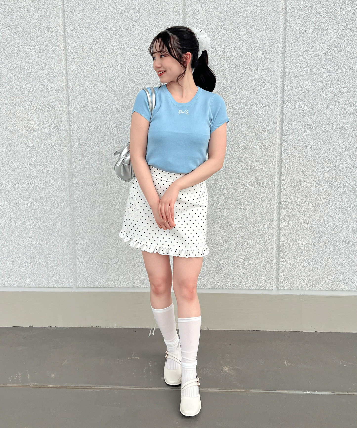 リボンニットトップス
