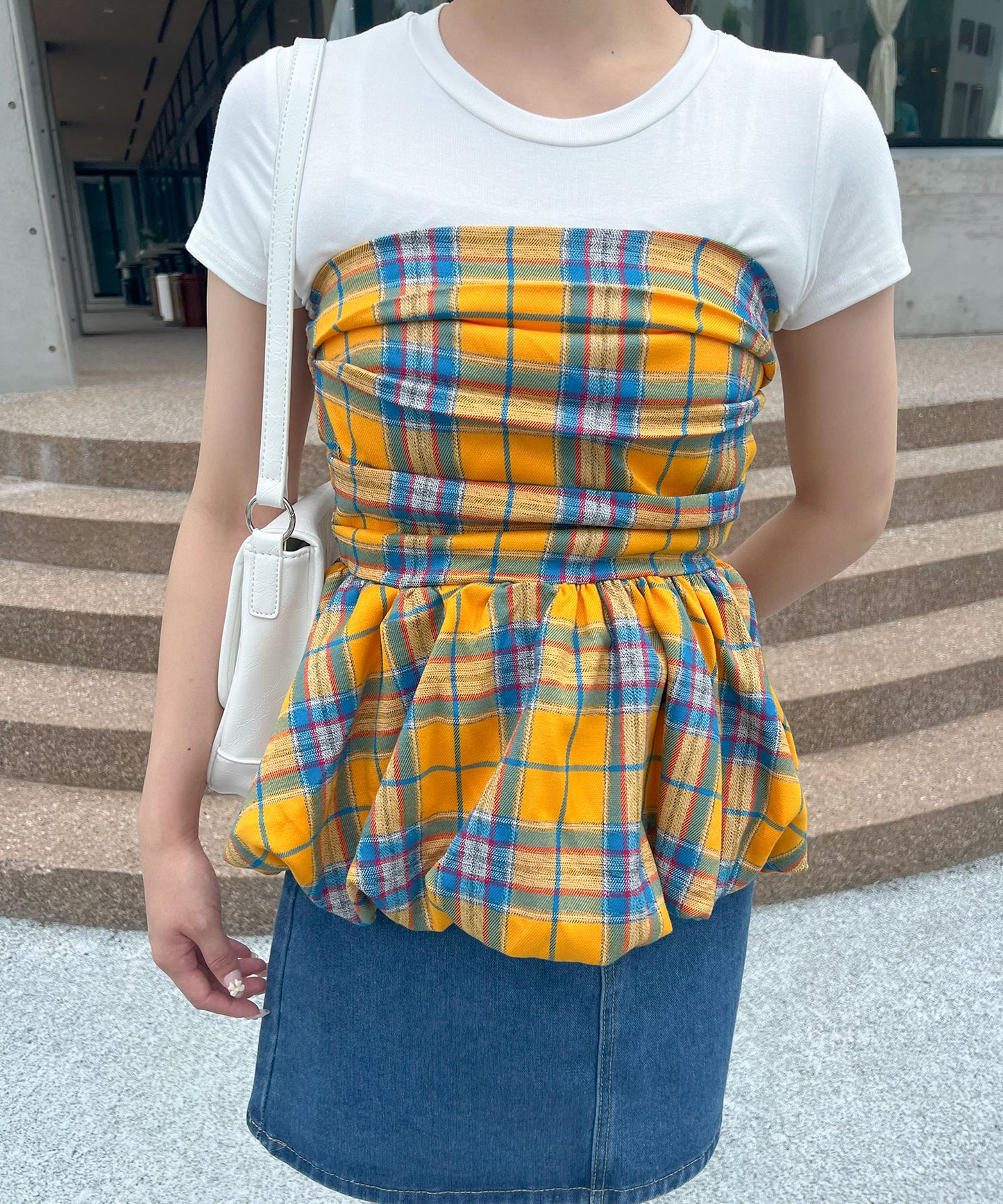 【Official限定販売】チェックベアペプラムトップス
