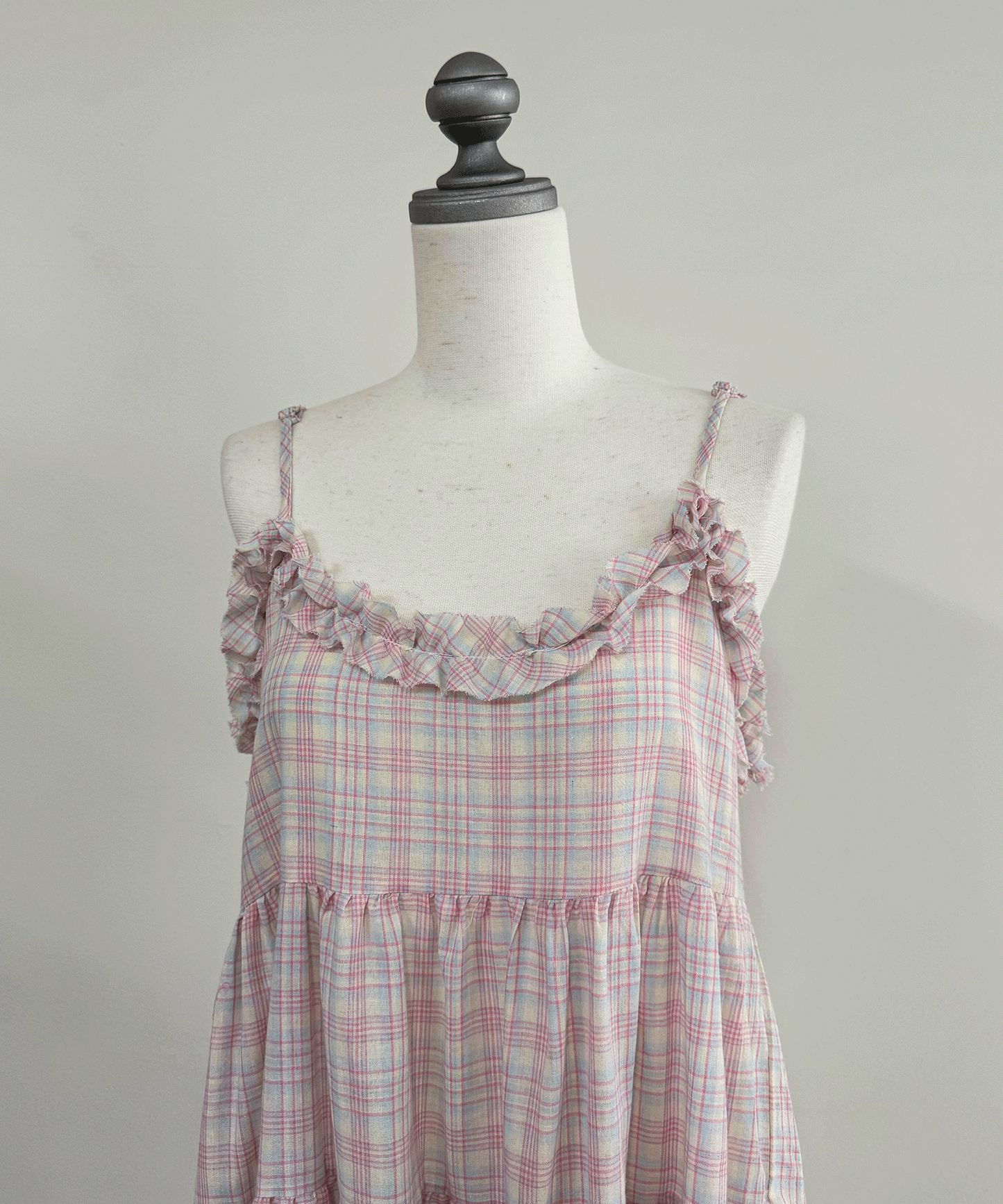 チェックキャミワンピース