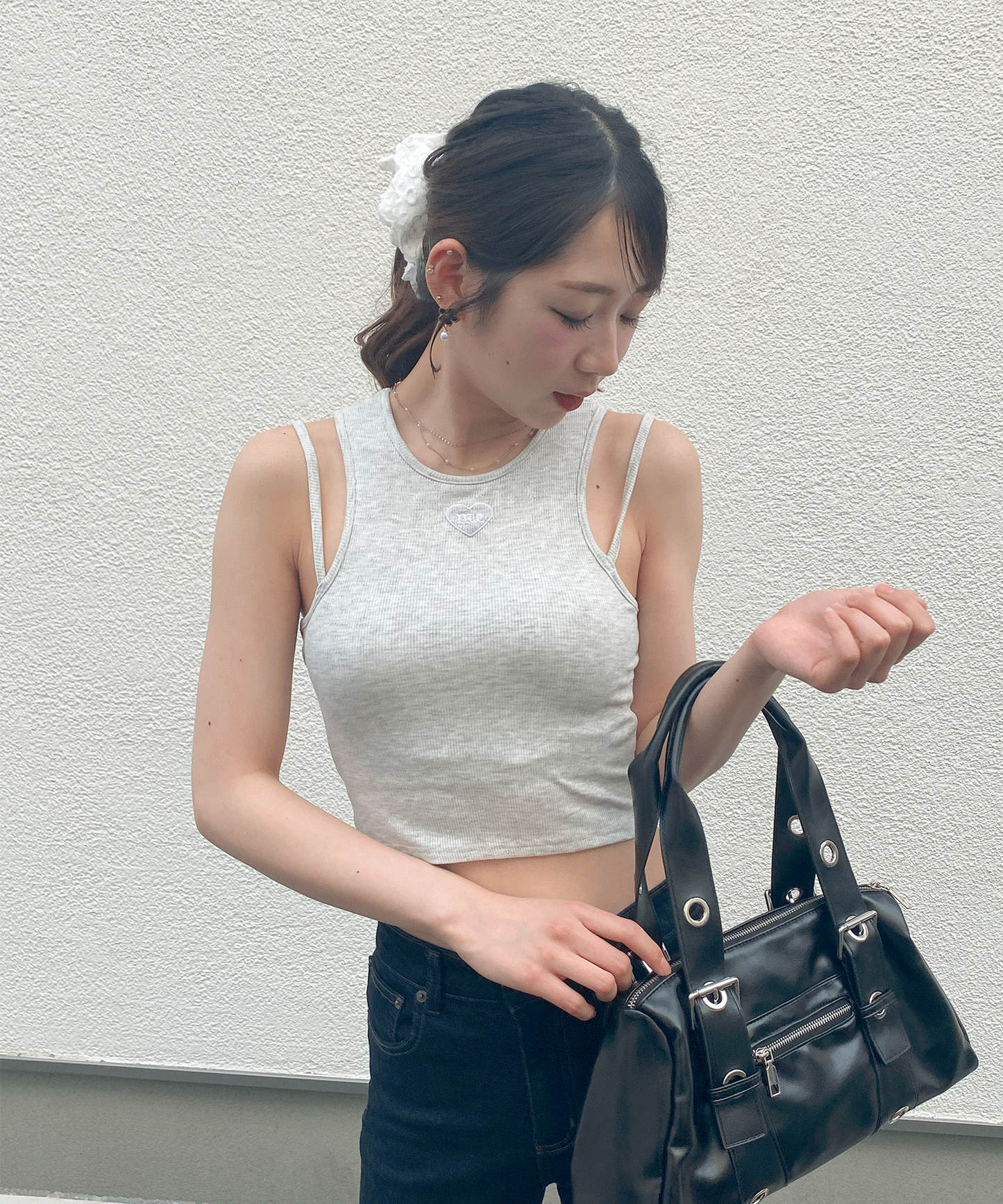 【Official限定価格】刺繡入りアメリカンスリーブタンクトップ