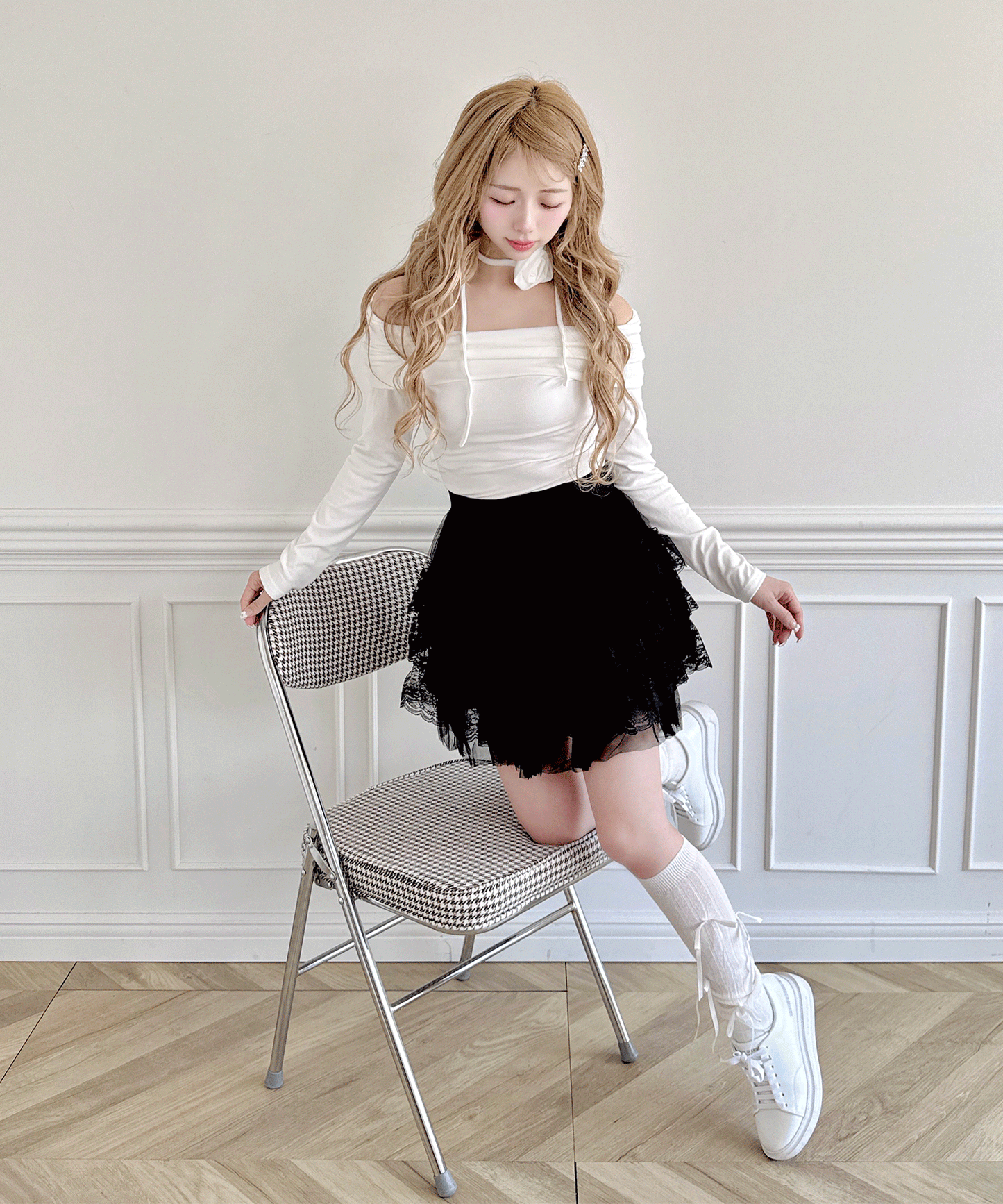 ティアードチュールミニスカート