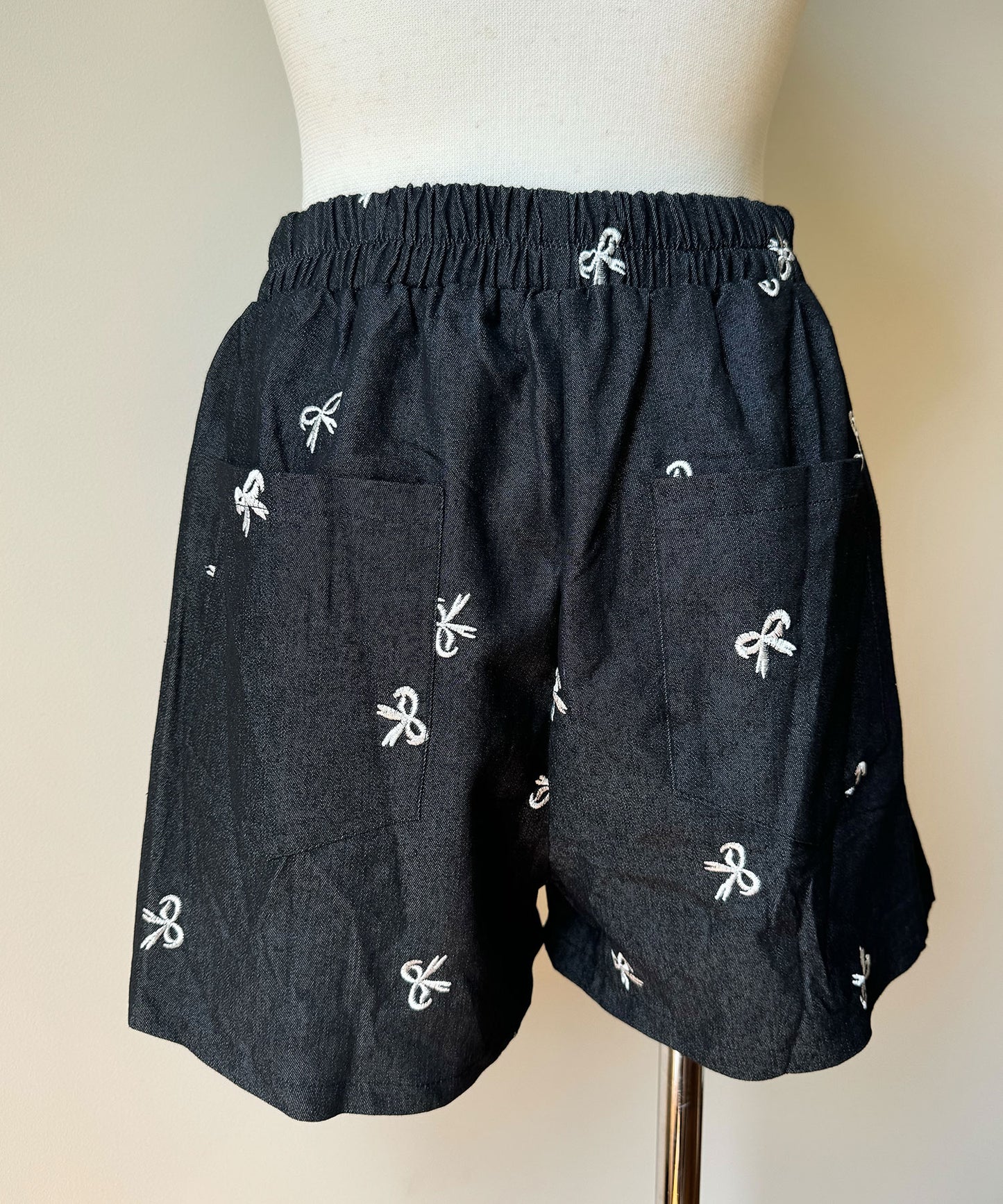 リボン刺繍デニムセットアップ