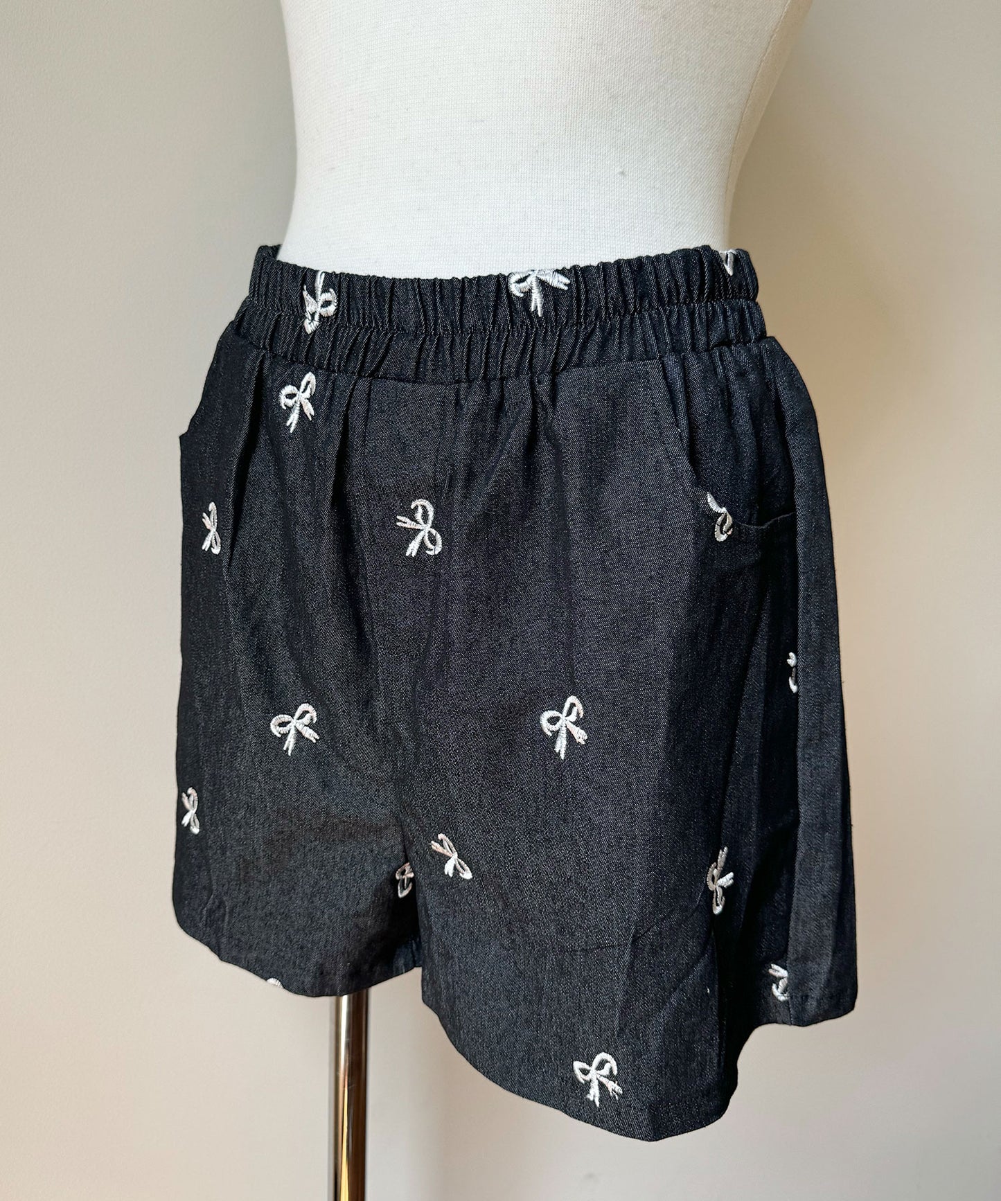リボン刺繍デニムセットアップ