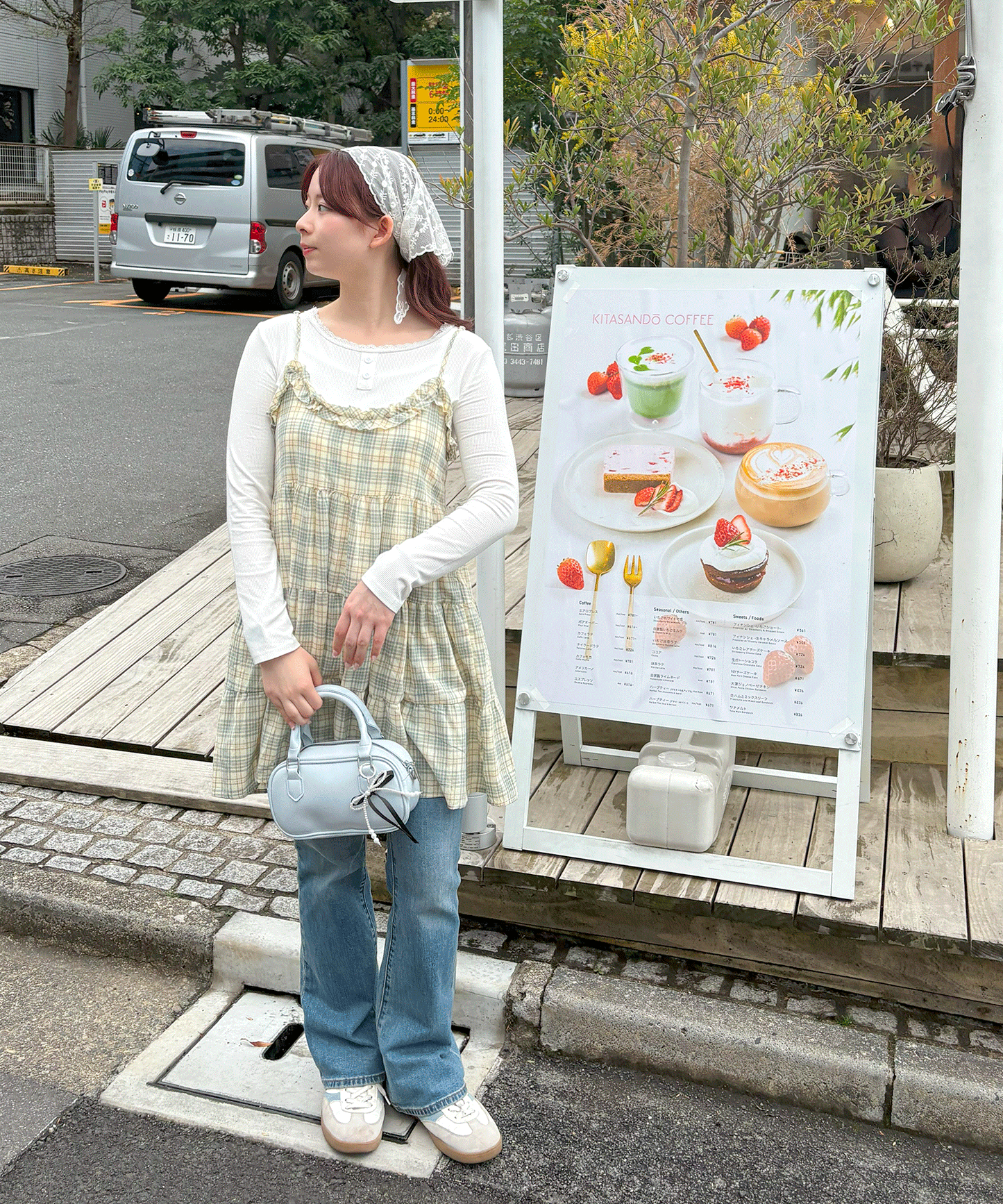 チェックキャミワンピース