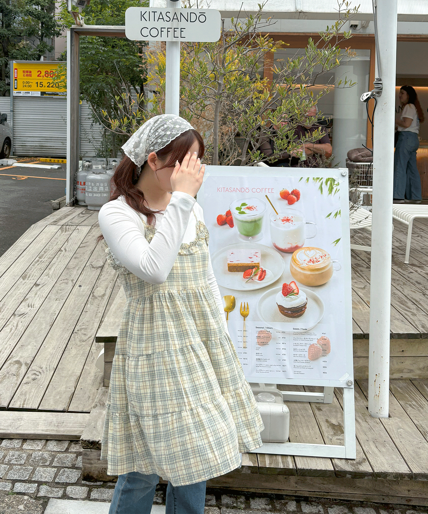 チェックキャミワンピース