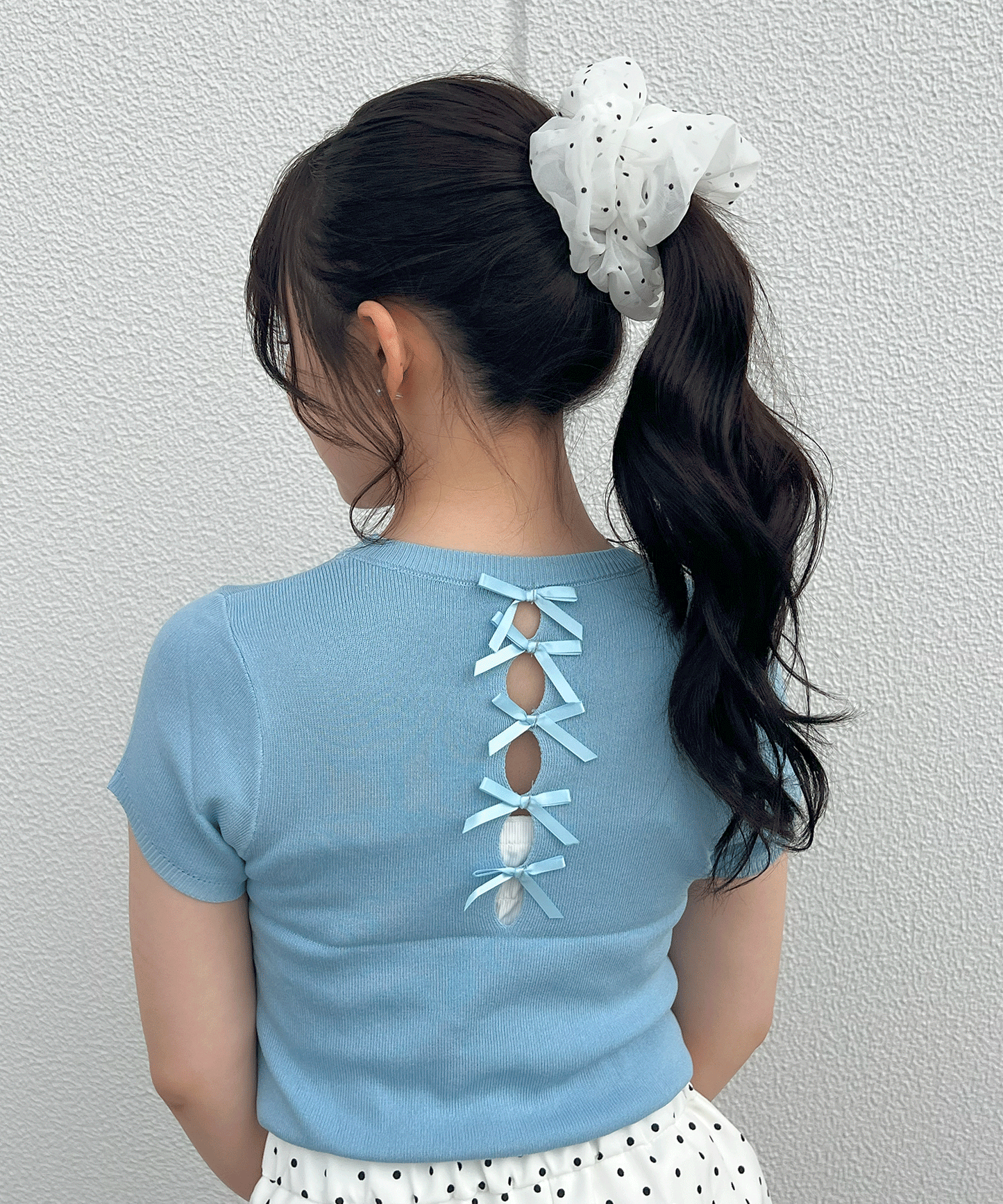 リボンニットトップス