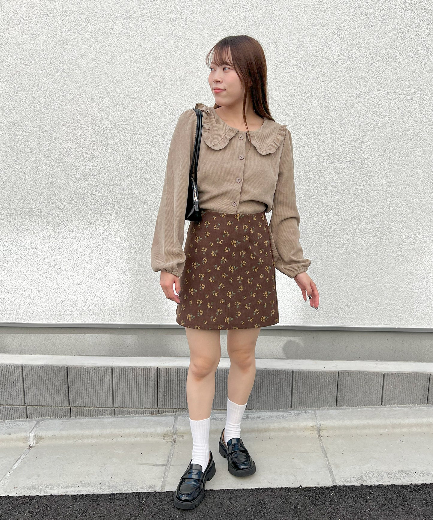 【Official限定】小花柄コーデュロイミニスカート