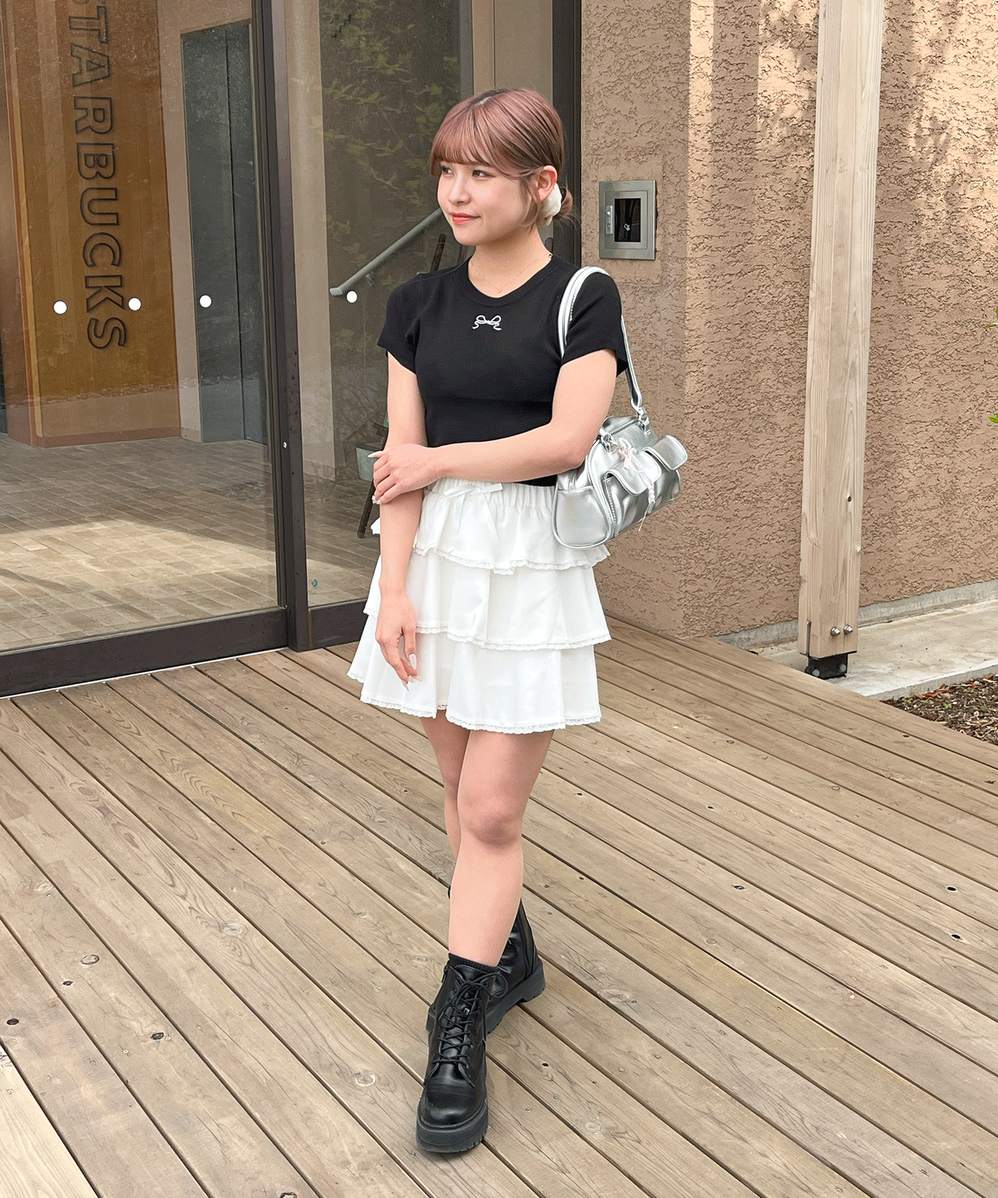 リボンニットトップス