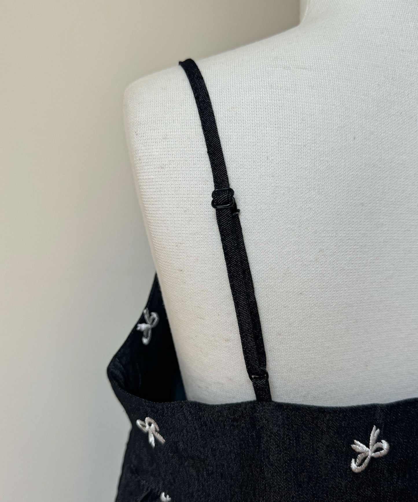 リボン刺繍デニムセットアップ