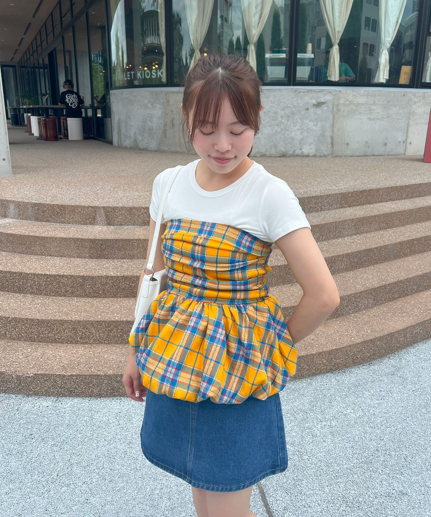 【Official限定販売】チェックベアペプラムトップス