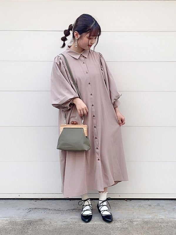 ギャザー入り袖ボリュームOP