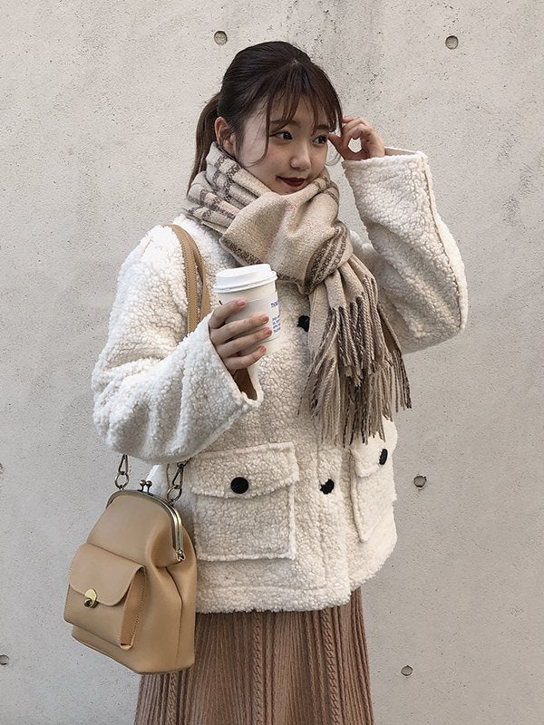 チェック柄ストール