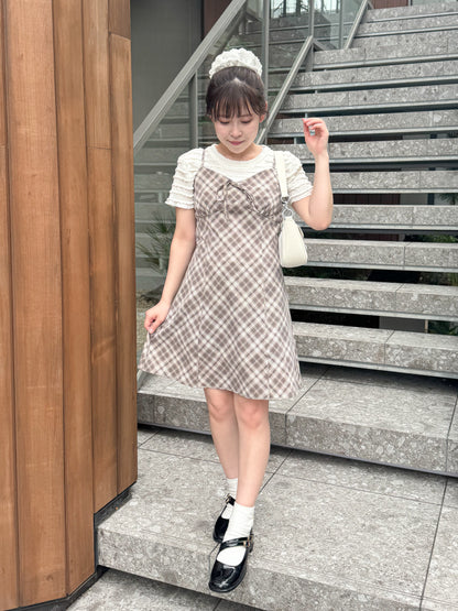 チェックキャミワンピース