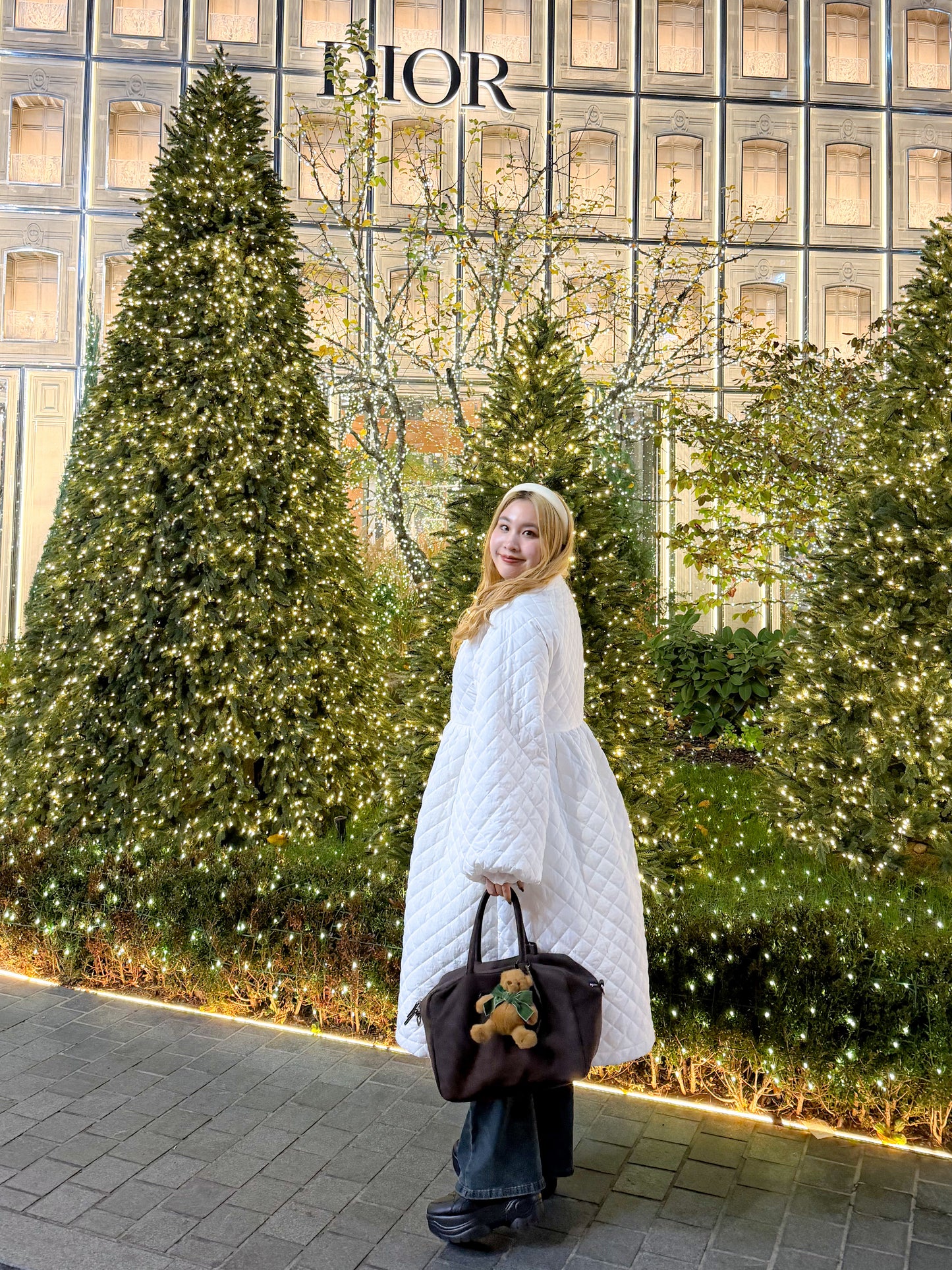 キルティングロングコート