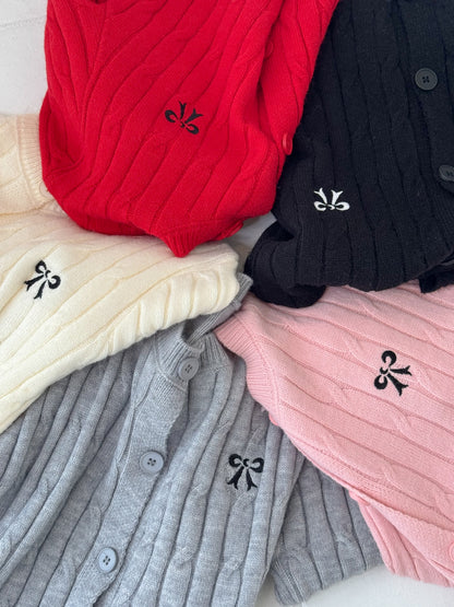 【Official限定価格】リボン刺繍ニットカーディガン