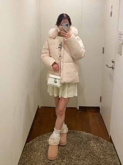 【Official限定価格】ファー付きショートパフブルゾン