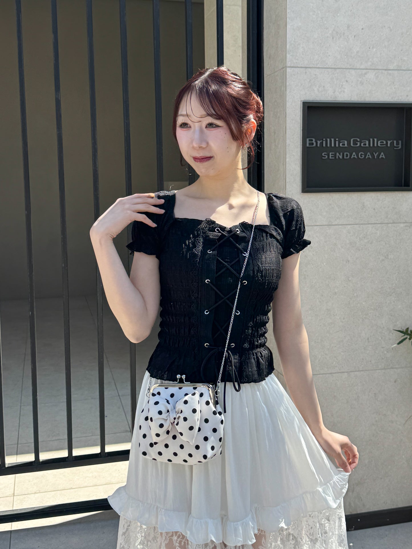 【Official限定価格】レースアップパフブラウス