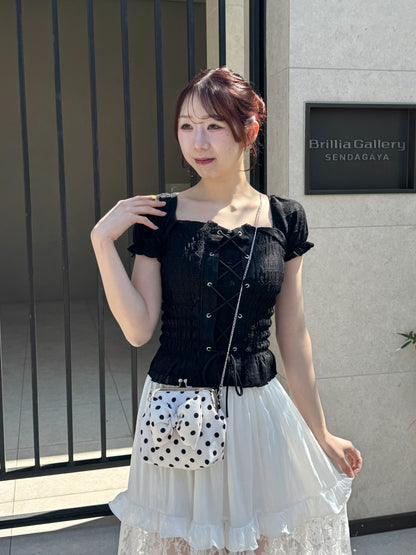 【Official限定価格】レースアップパフブラウス