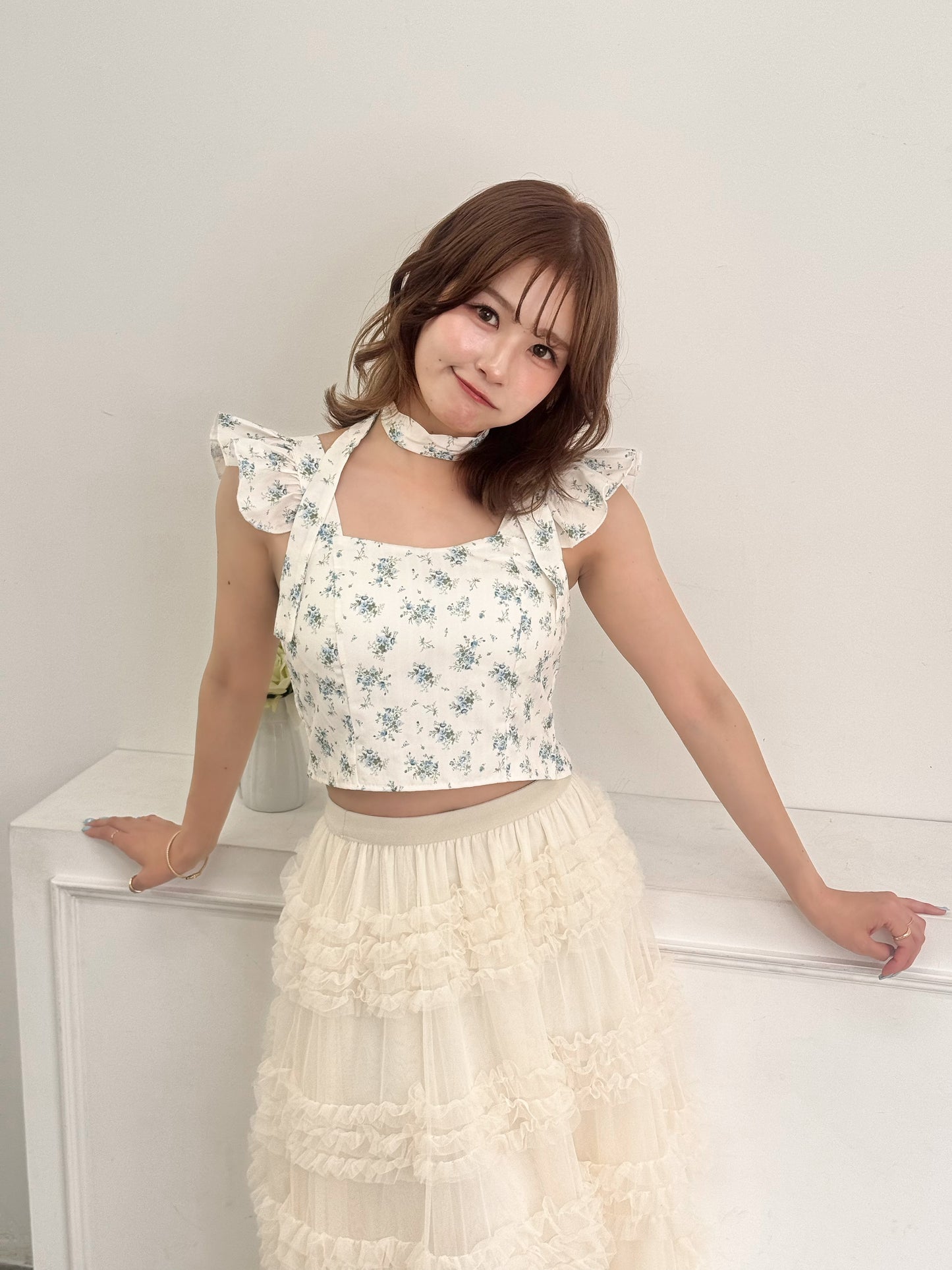 花柄キャミビスチェ
