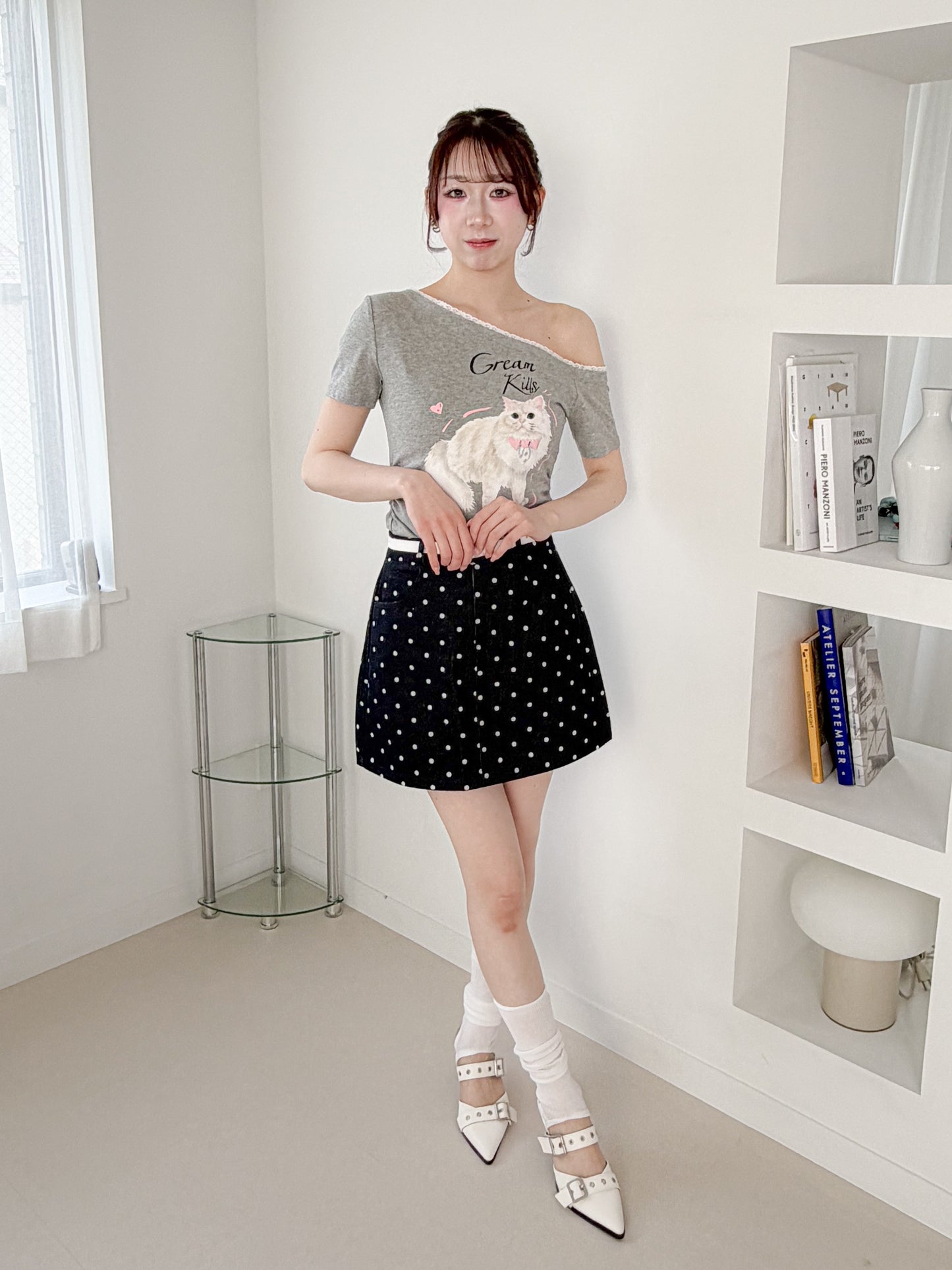 キャットプリントTシャツ