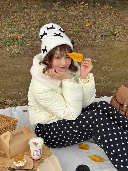 ボア襟付きパフブルゾン