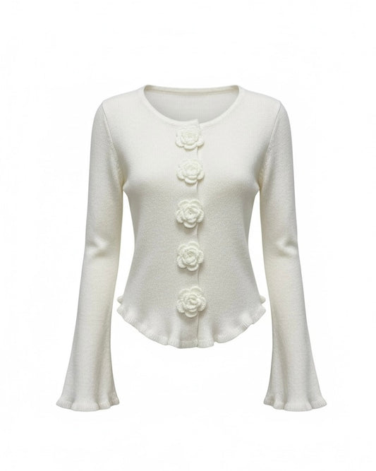 【Official限定価格】フラワーヘムトップス