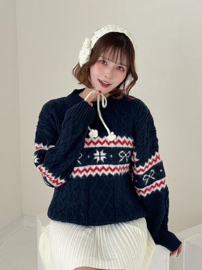 【Official限定価格】モチーフ柄ジャガードニット