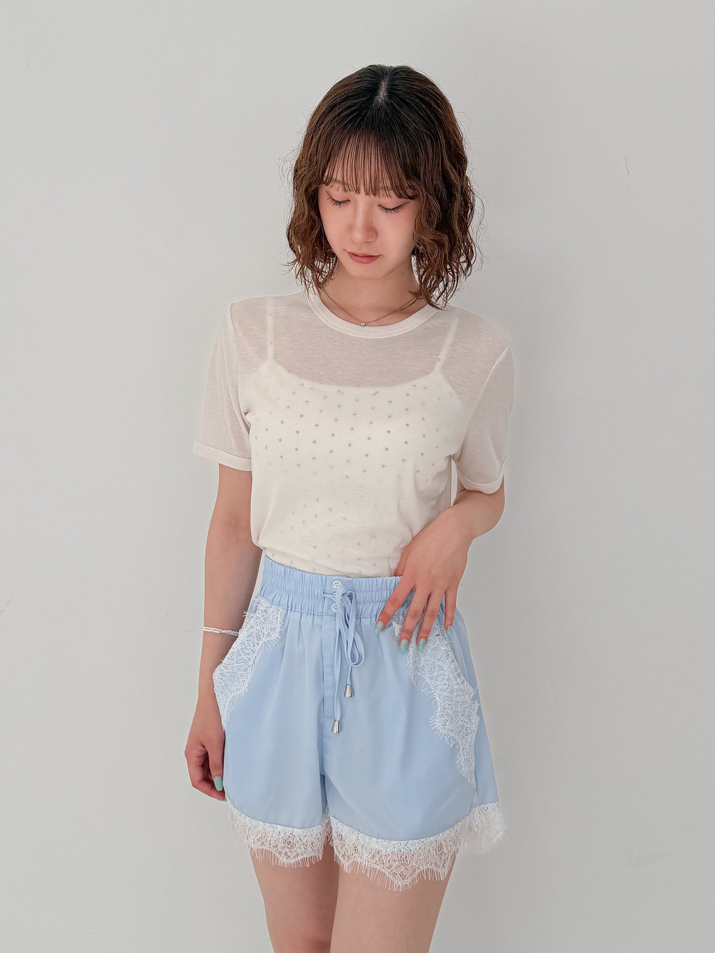 レースサテンショートパンツ