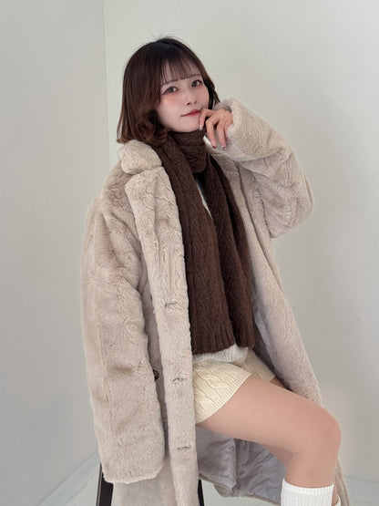 フェイクファーロングコート