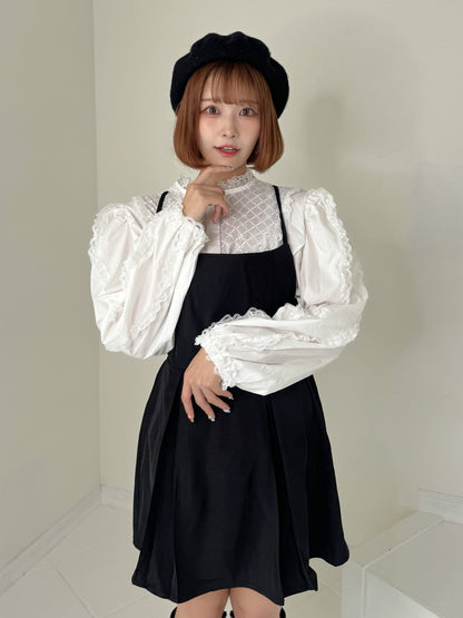 【先行販売】フリルパフスリーブコットンブラウス