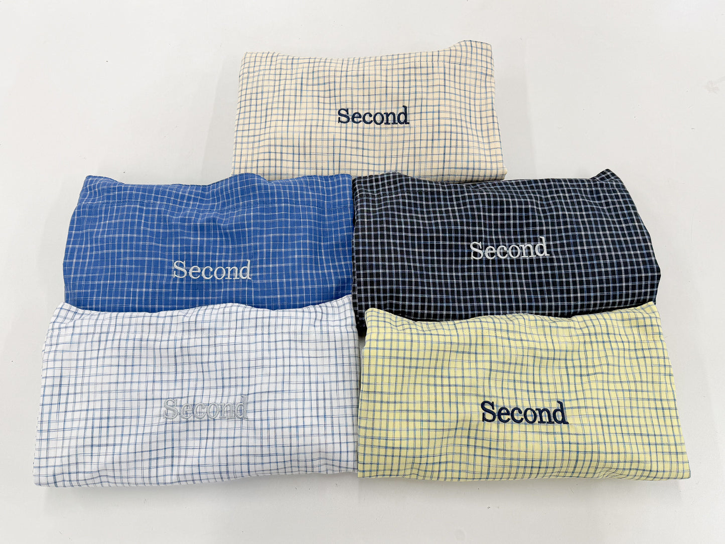刺繡ロゴ入りチェックトート