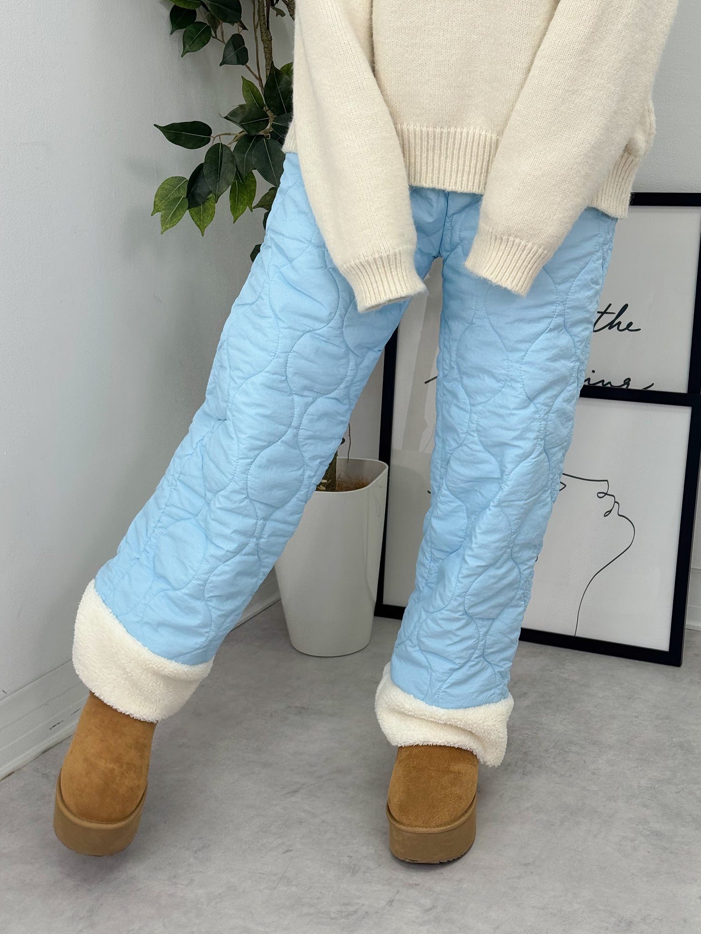 キルティングフリースパンツ