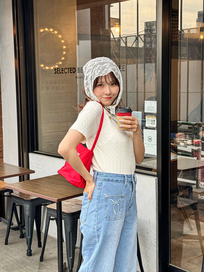 【Official限定価格】フリルリブニットポロ