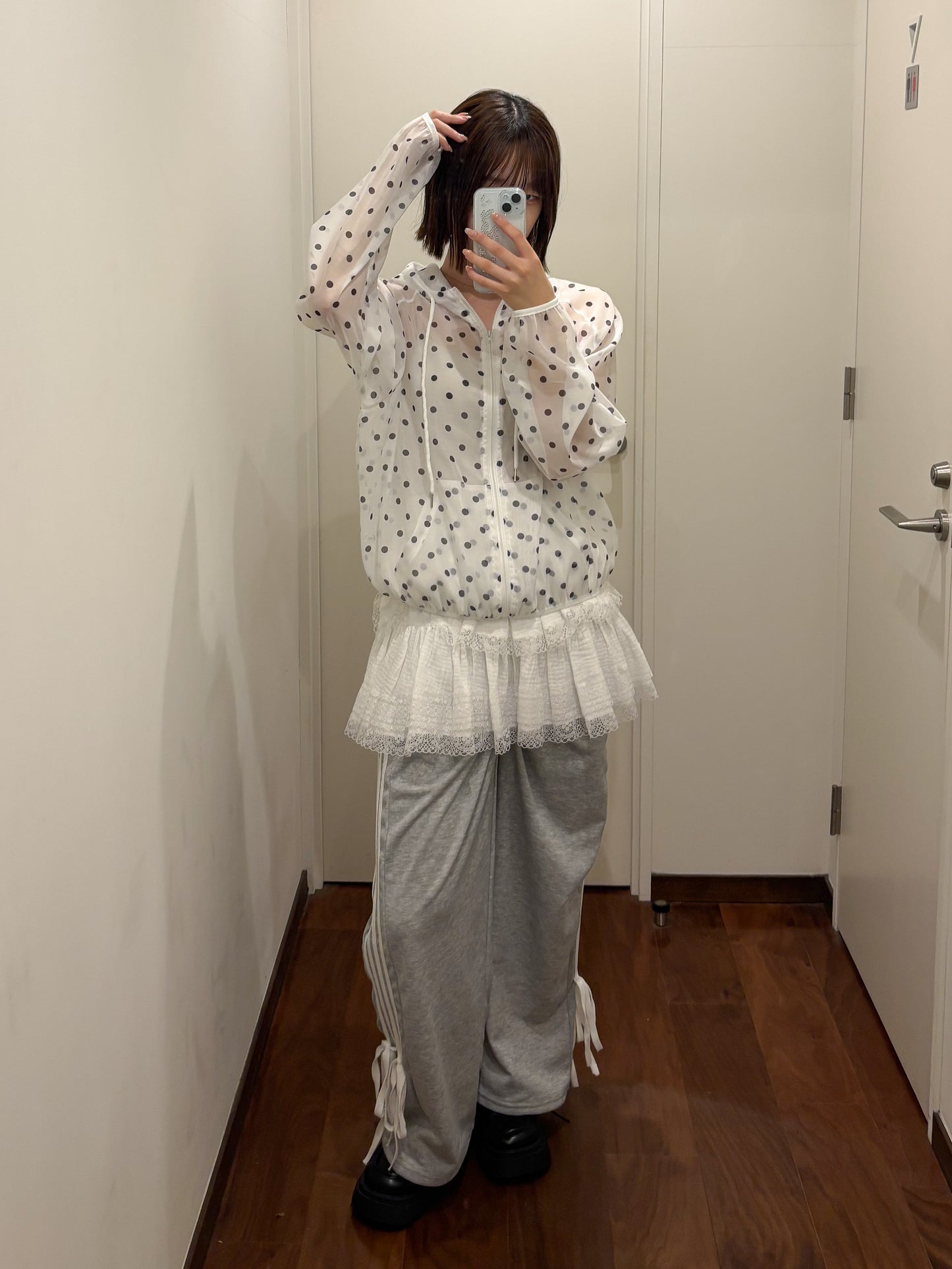 【Official限定価格】ポルカドットオーガンジーブルゾン