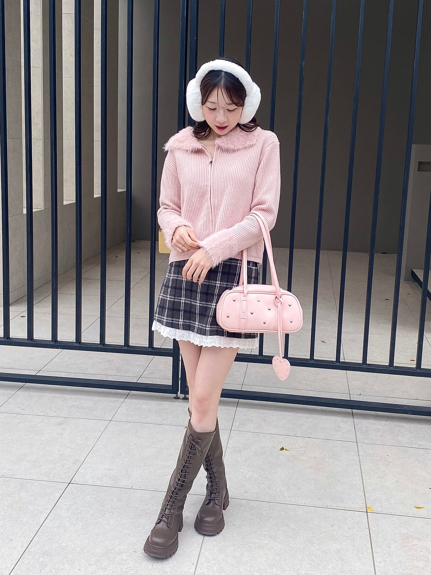 【Official限定価格】ジップ付きシャギードッキングニット