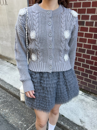 【Official限定価格】フラワーケーブルニット