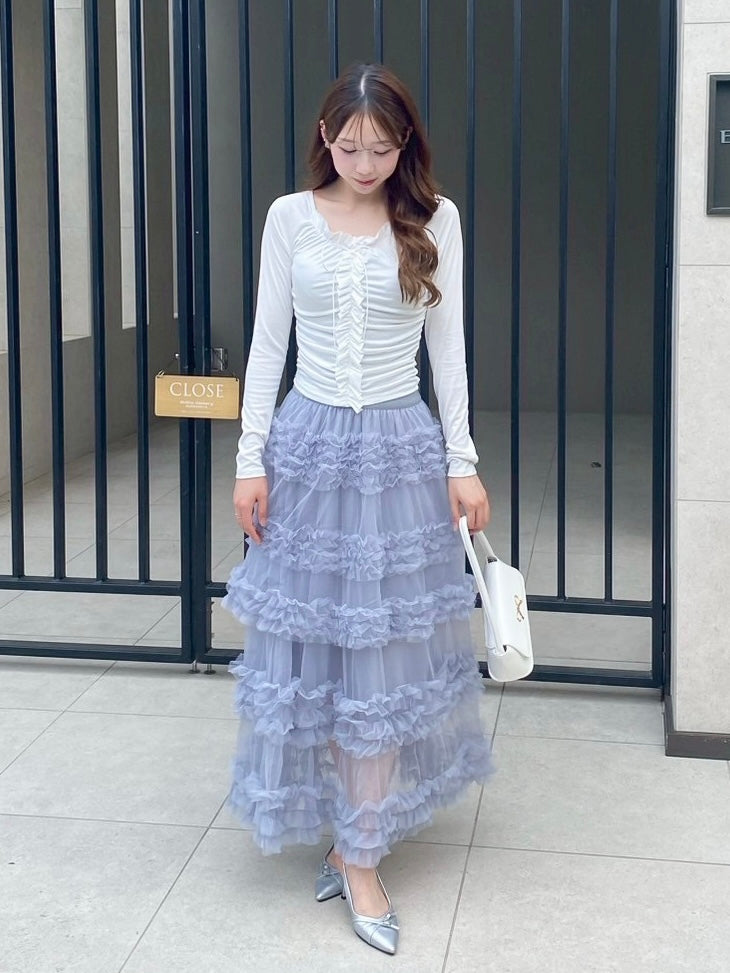 【Official限定価格】ボリュームチュールロングスカート