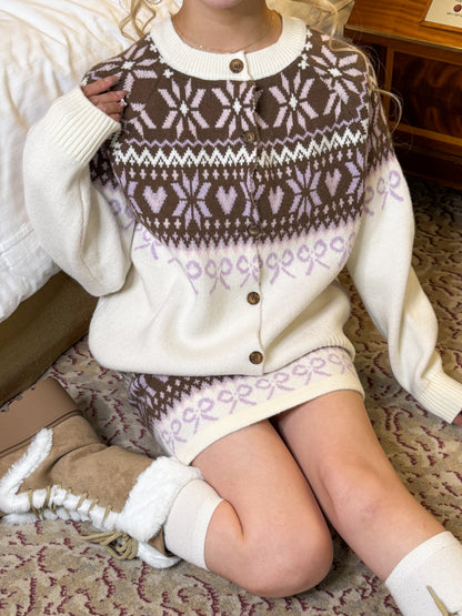 リボンノルディックニットセットアップ