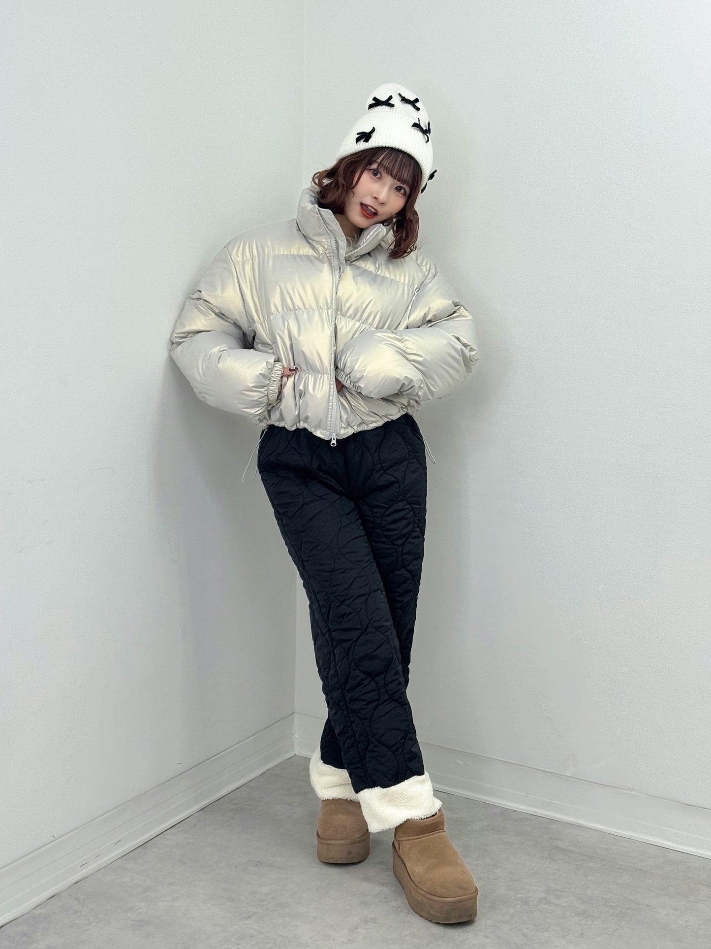 キルティングフリースパンツ