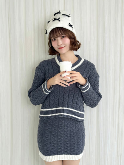 リボンニットキャップ