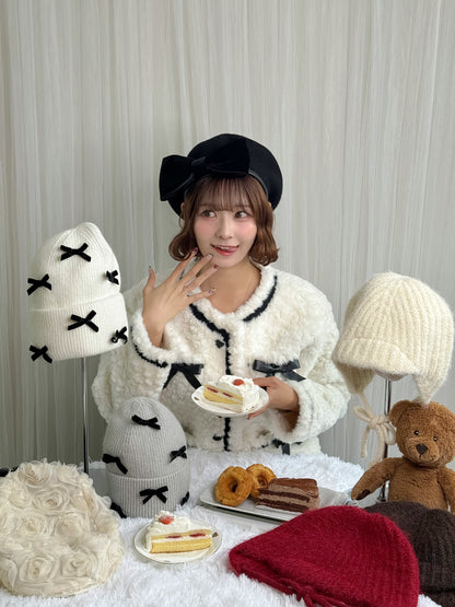 リボンベレー帽