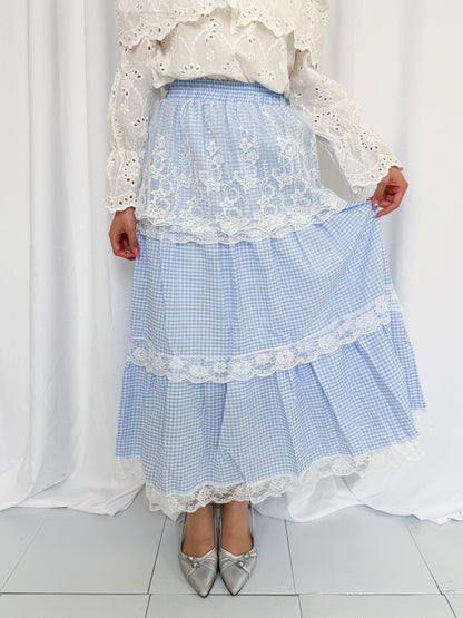 【Official限定】ギンガム×レースティアードスカート