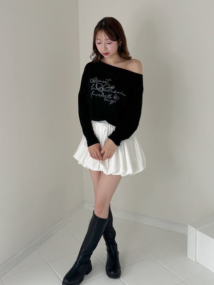 【Official限定価格】ラインストーンワンショルビッグT