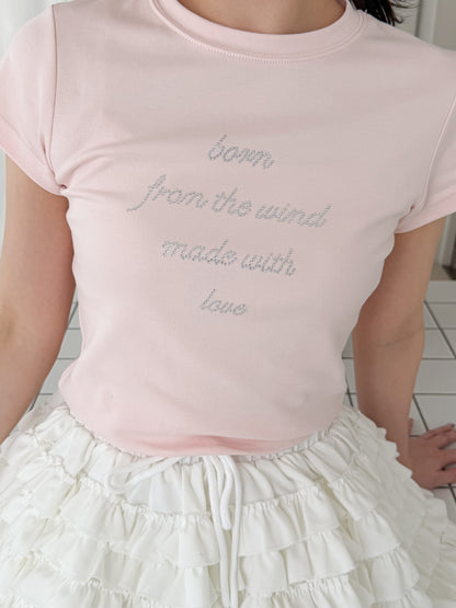 ライティングロゴラインストーンT