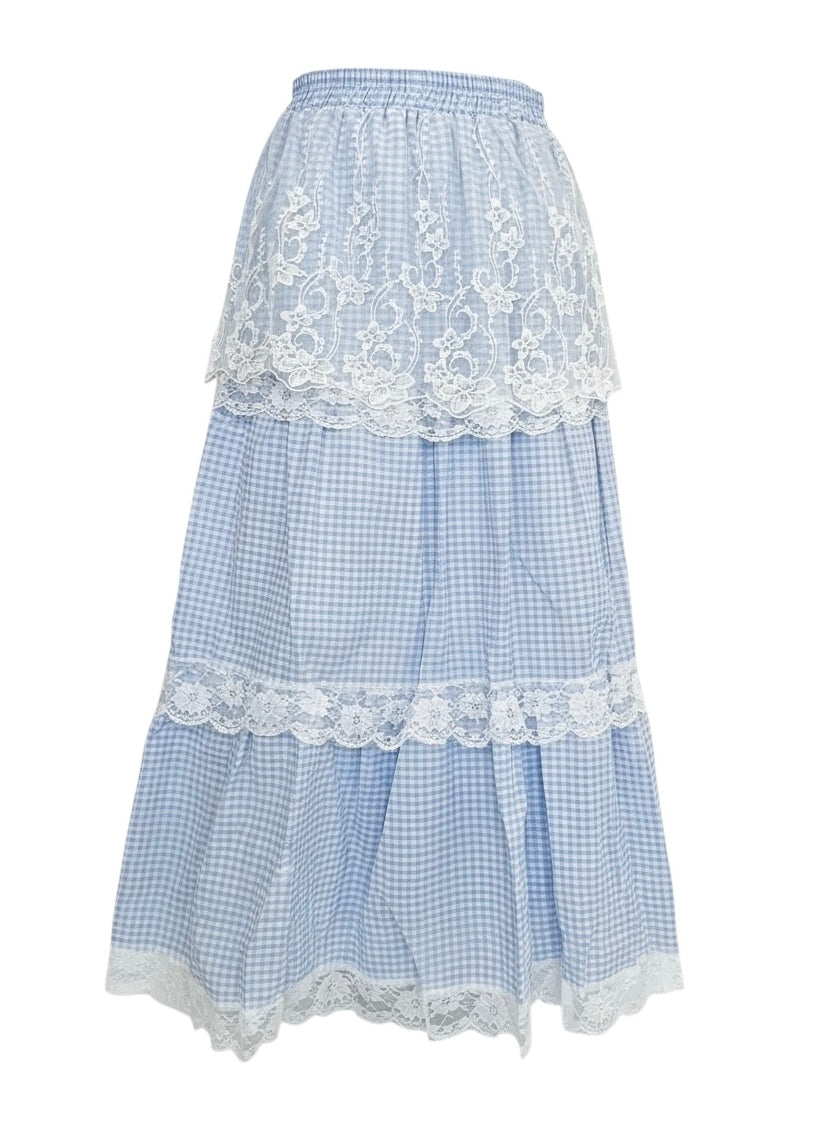 【Official限定】ギンガム×レースティアードスカート