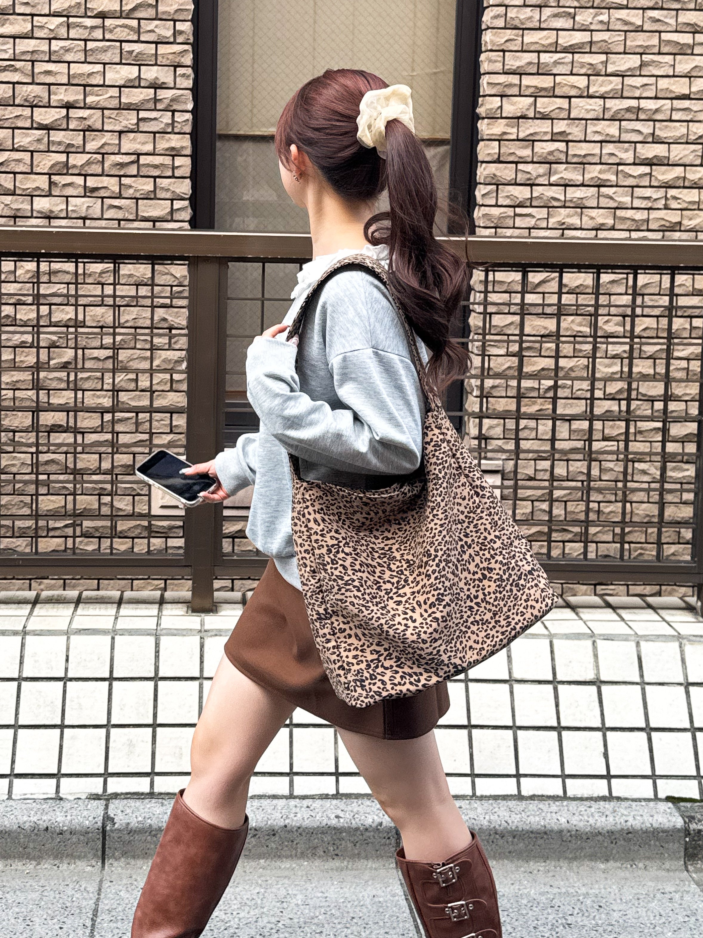 Roen ロエン　　 ドクロトートバック　豹柄 即決 Roen ロエン スカル レザー 大容量 トートバッグ