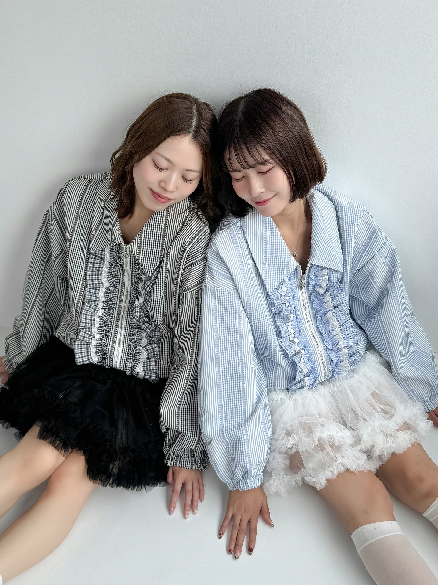 【Official限定価格】ギンガムチェックフリルブルゾン