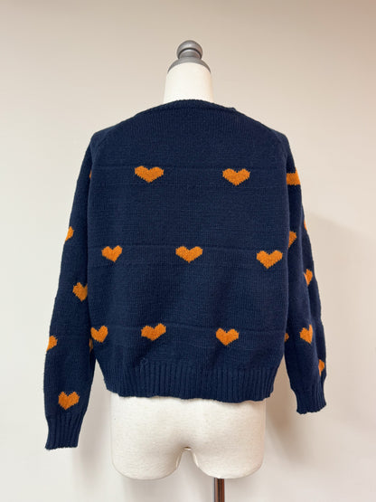 ジップ付きハートニット